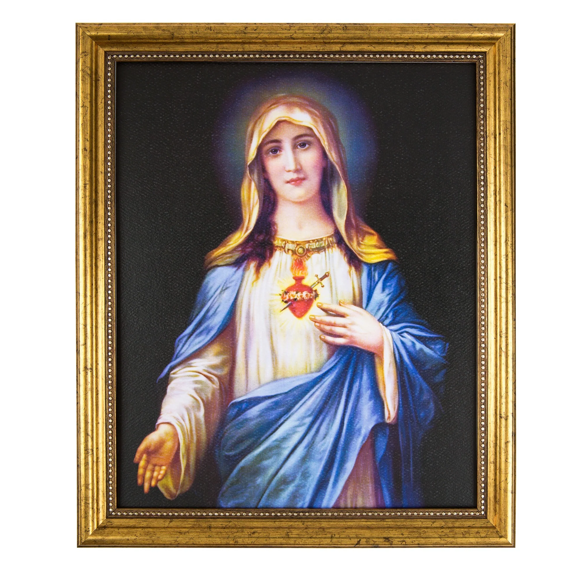 Zabateri Immaculate Heart of Mary Gold Framed Print - Image 2
