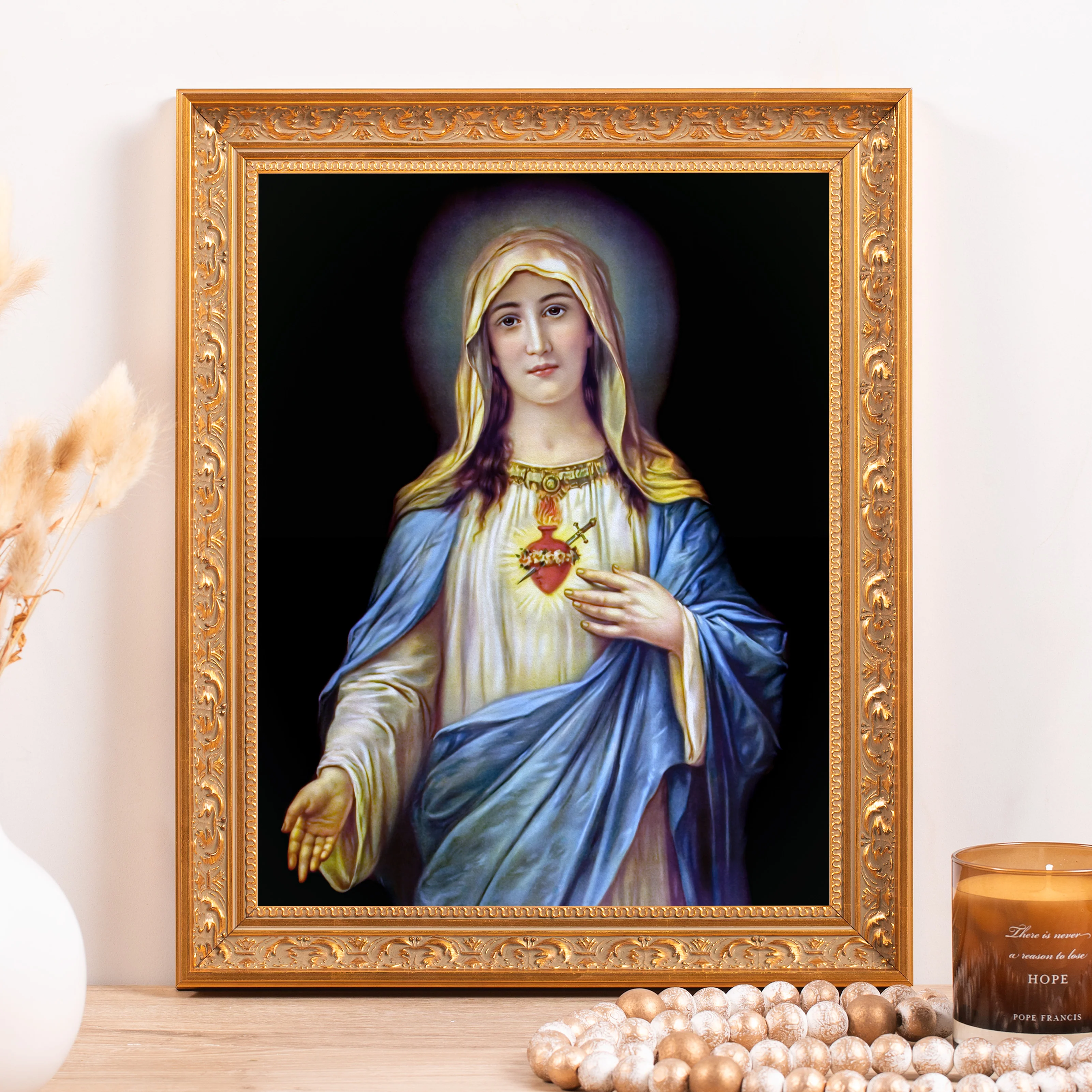Zabateri's Immaculate Heart Framed Canvas - Sacred Classics Collection - Image 3