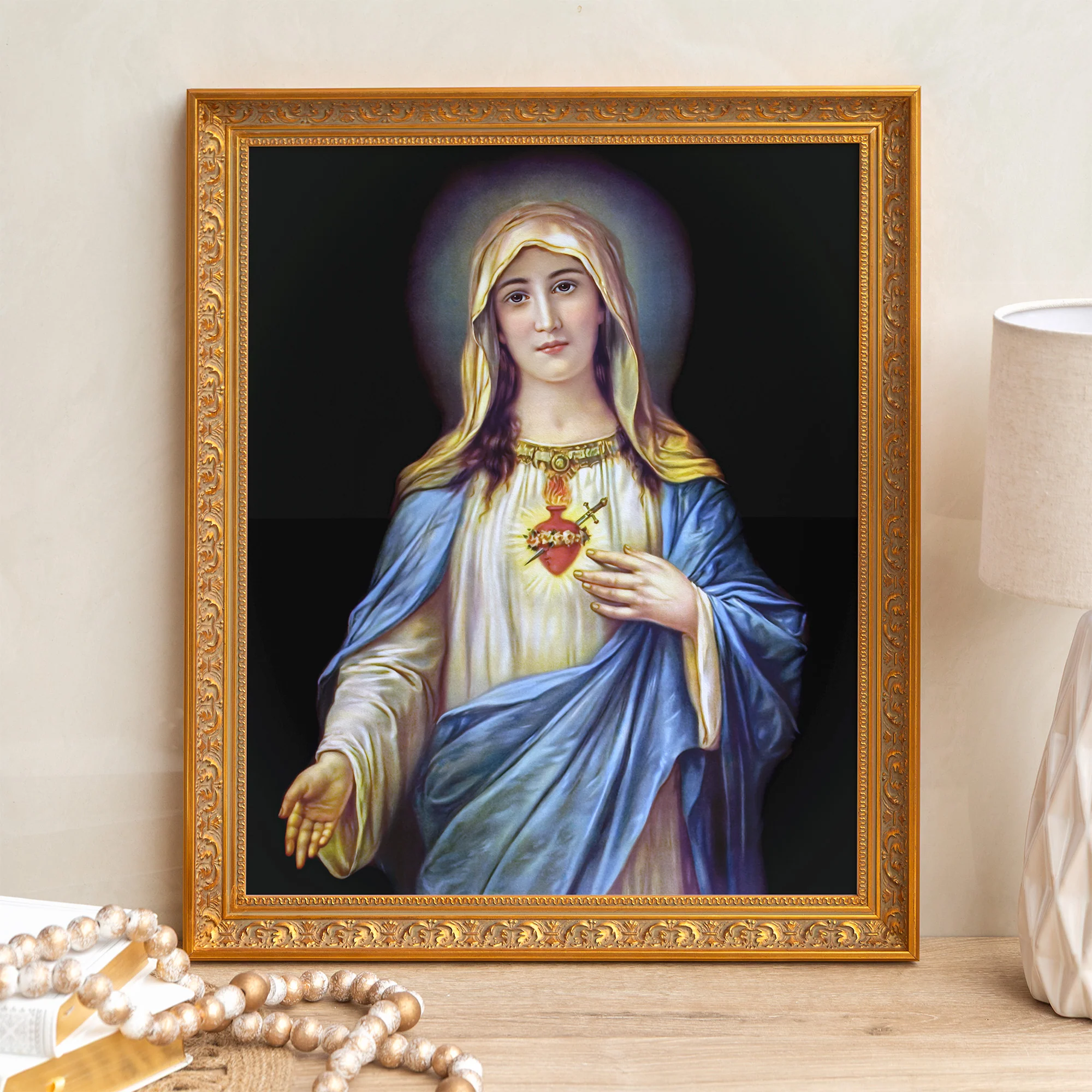 Zabateri's Immaculate Heart Framed Canvas - Sacred Signature Collection - Image 9