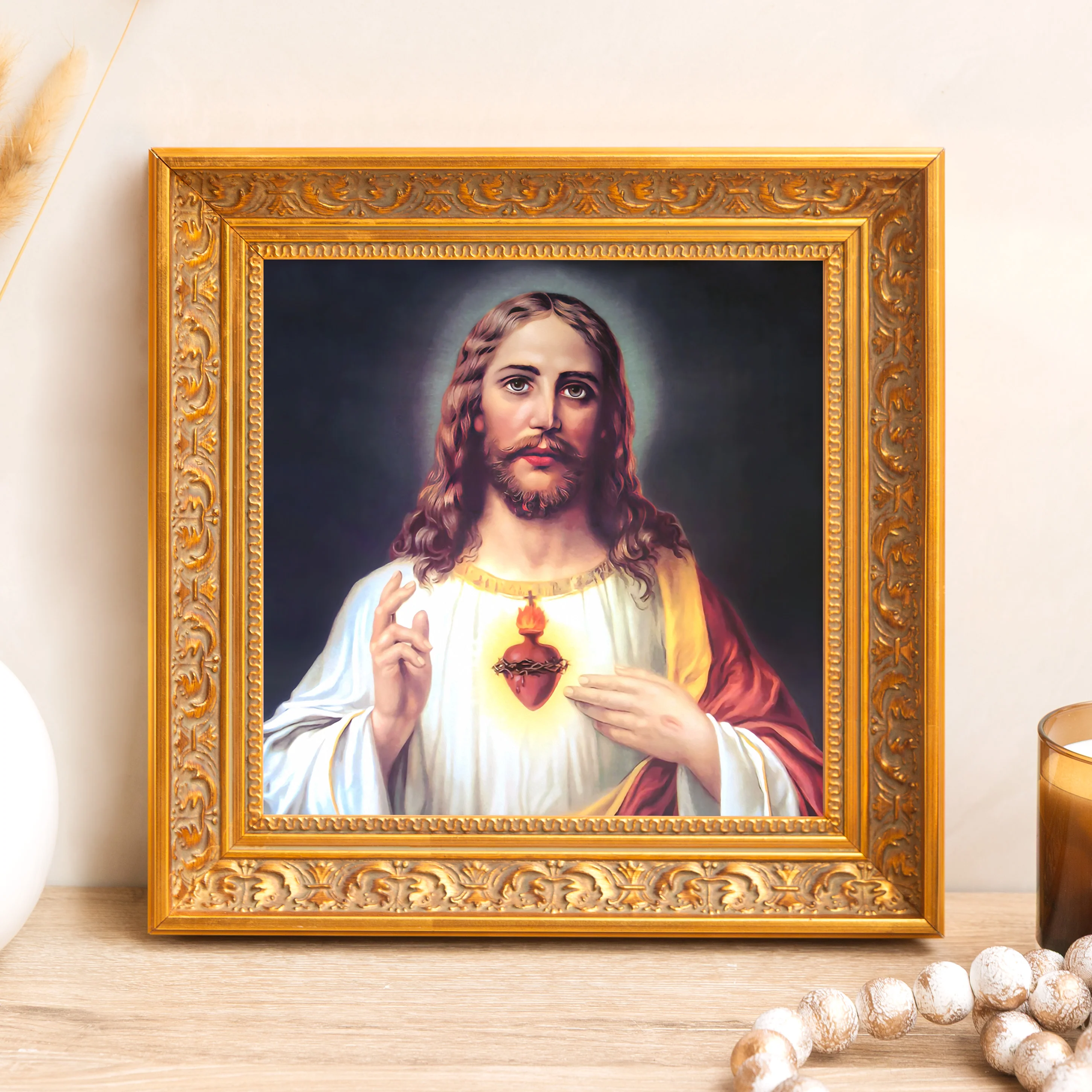 Zabateri's Sacred Heart Framed Canvas - Sacred Mini Collection
