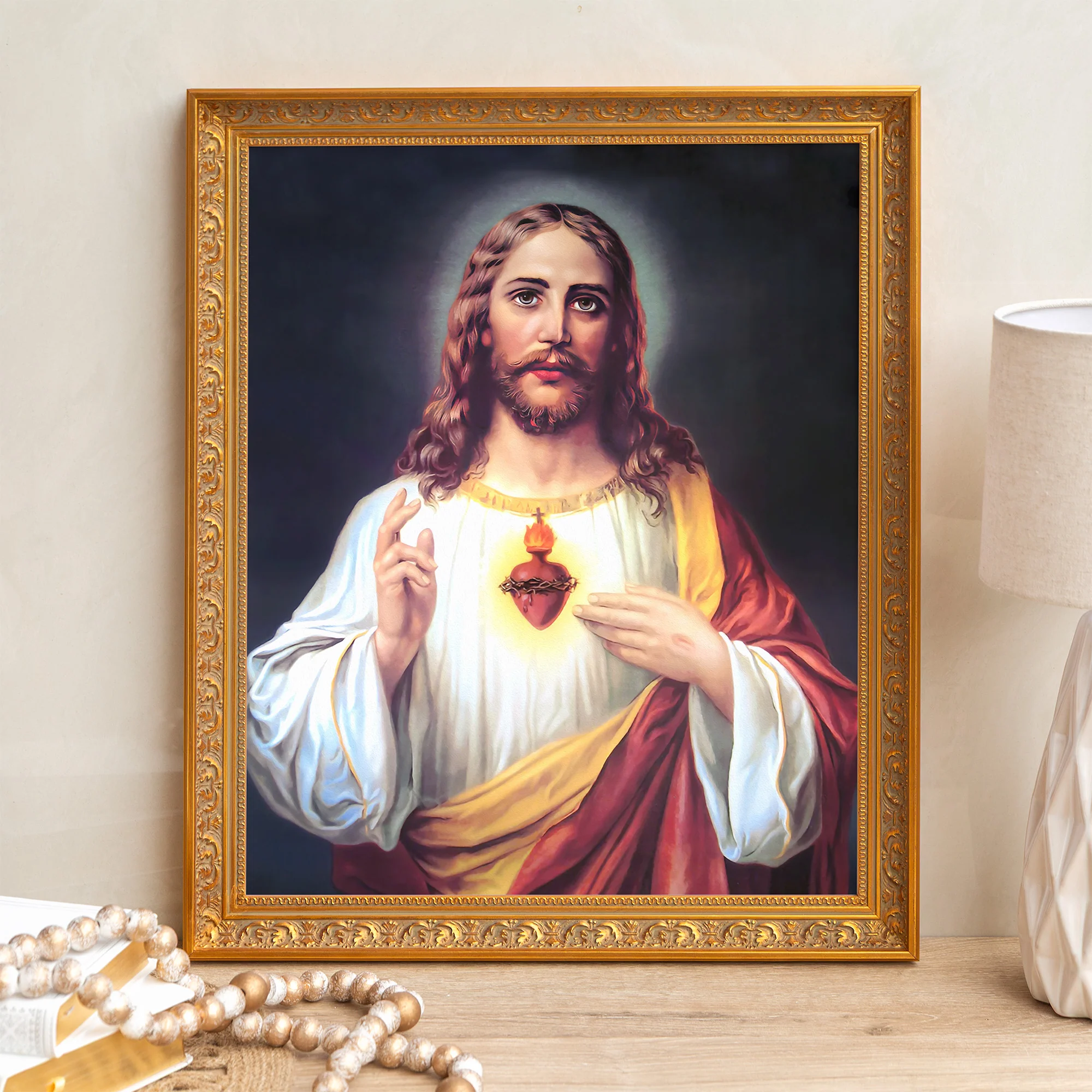 Zabateri's Sacred Heart Framed Canvas - Sacred Signature Collection - Image 3